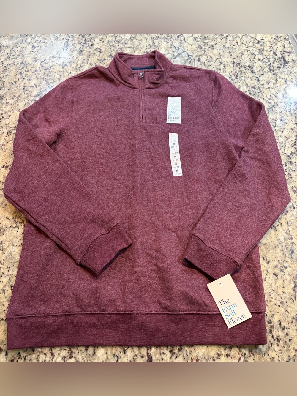 croft & barrow Men's Quarter-Zip Pullover- Burgundy
